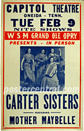 Carter Sisters concert poster